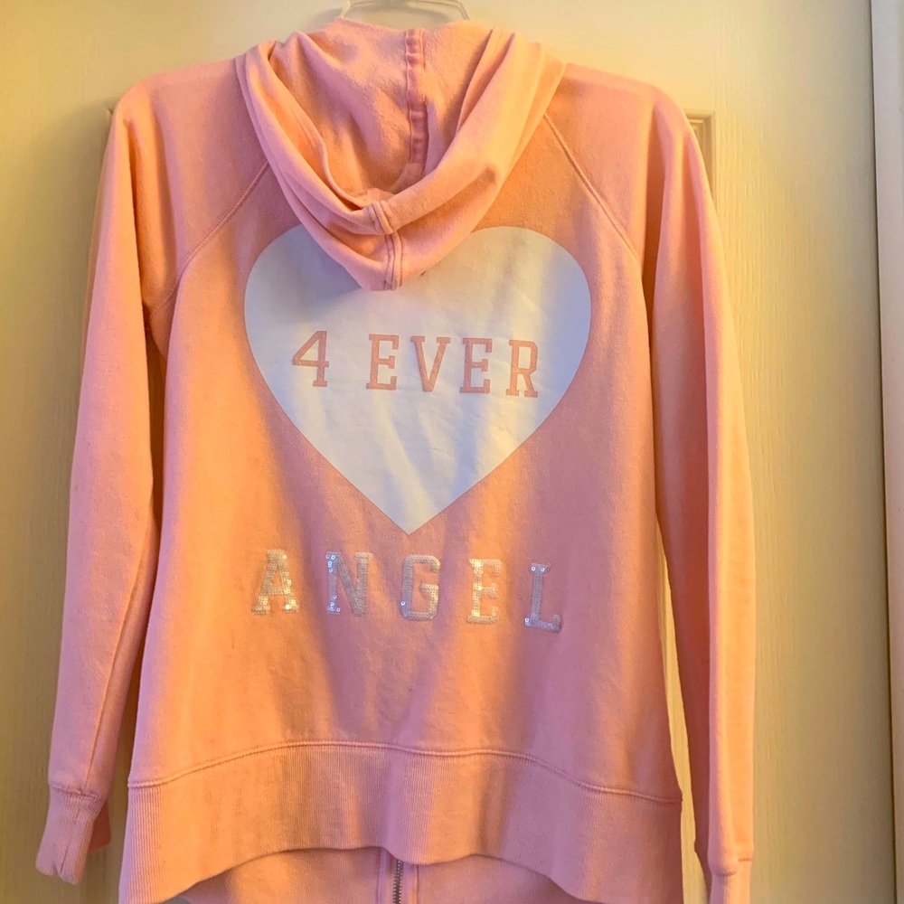 VS zip up hoodie in peach
